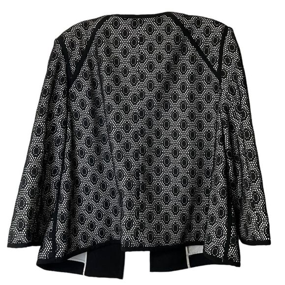 Kasper Blazer Women's Contrast-Lace black/vanilla ice long sleeve career office - Picture 3 of 5